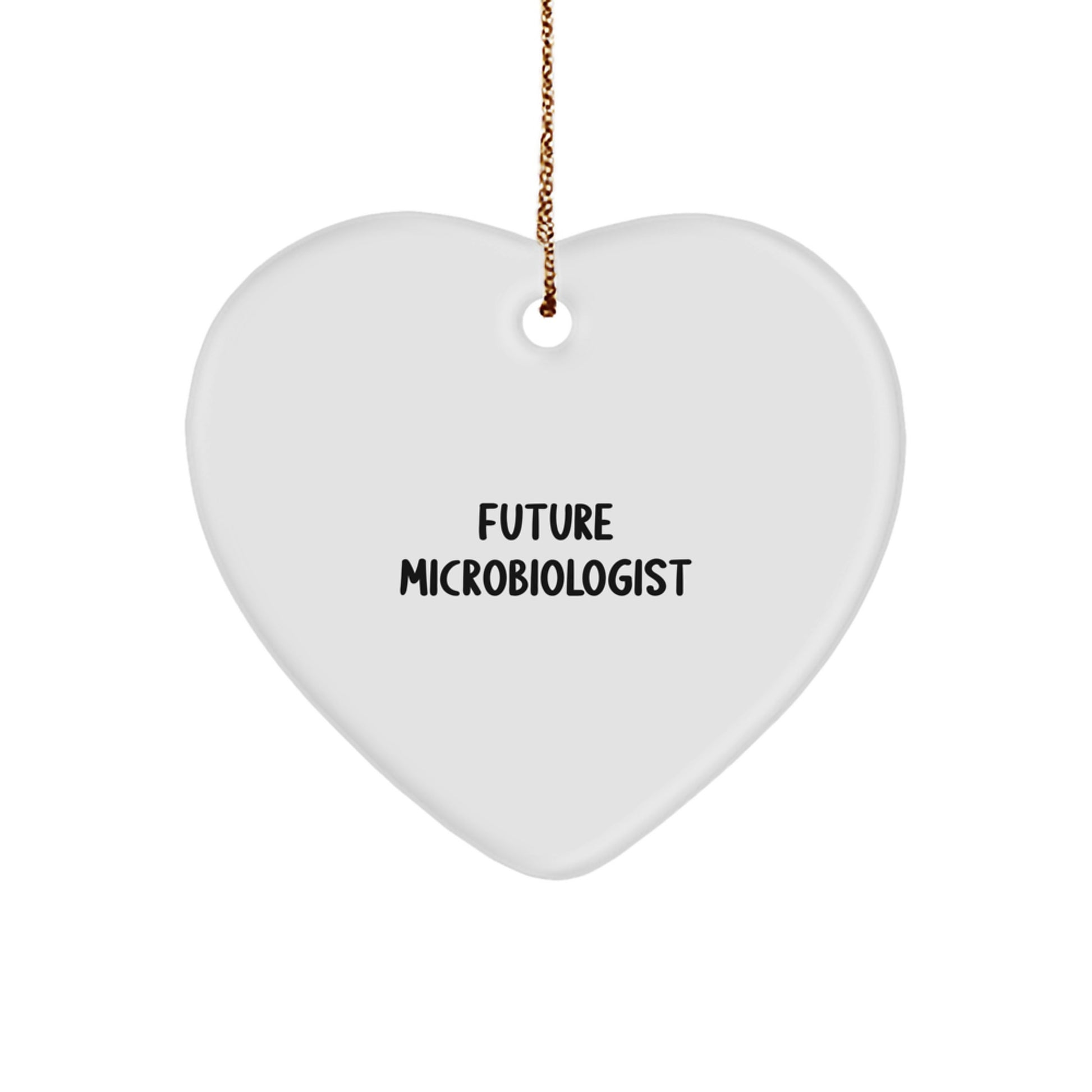 Funny Future Microbiologist Gifts from Friends - Heart Ornament for Microbiologist, Christmas Unique Gifts, Future Microbiologist Heart-Shaped Ornament - Image 1