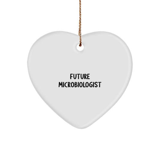 Funny Future Microbiologist Gifts from Friends - Heart Ornament for Microbiologist, Christmas Unique Gifts, Future Microbiologist Heart-Shaped Ornament - Image 1