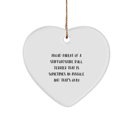 Christmas Ornament Gift Staffordshire Bull Terrier Owner, A Sometimes - Image 1