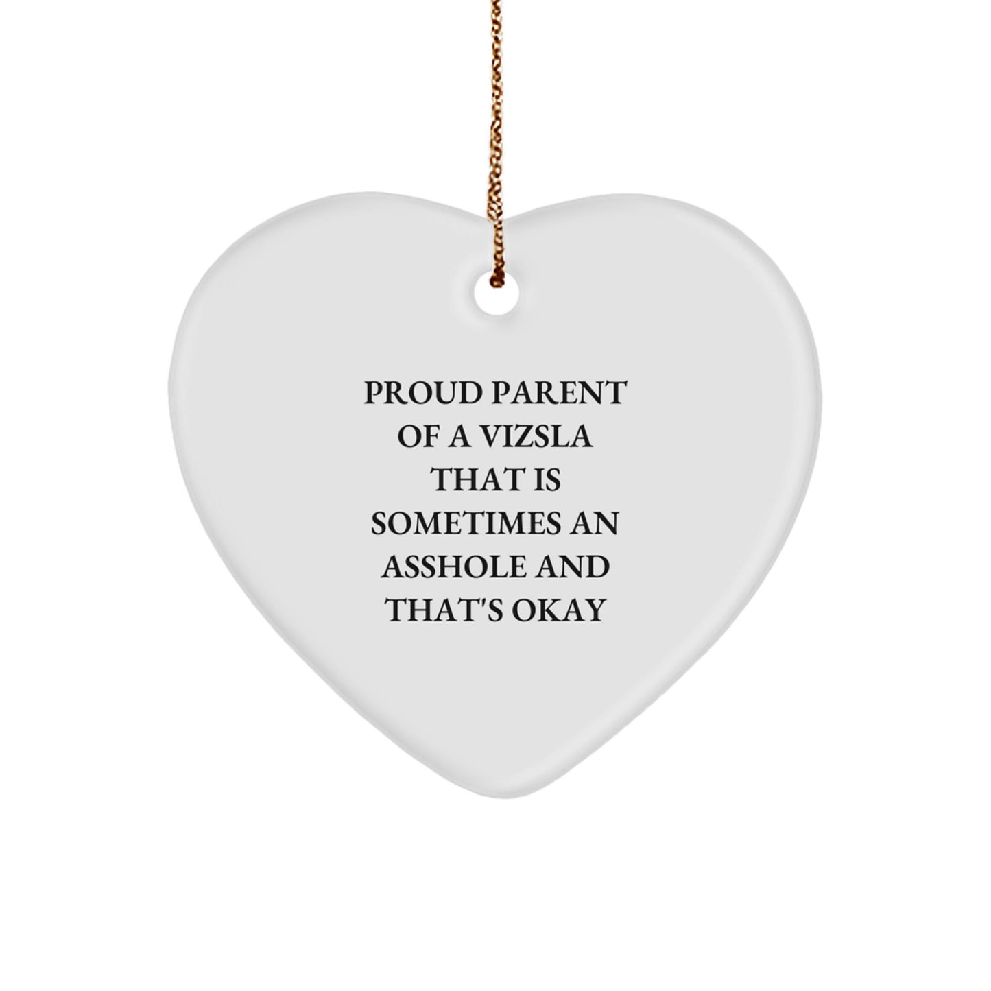 Funny Vizsla Dog Mom Heart Ornament Gifts from Friends, Family, and Fellow Dog Lovers, for Christmas Unique Gifts - Image 1