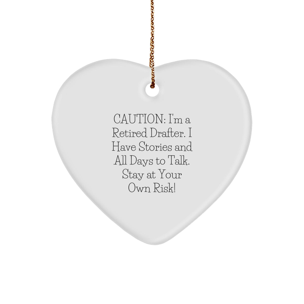 Funny Drafter Christmas Unique Gifts from Friends - Heart Ornament for Men, Women, Drafter Coworkers, Family - Image 1