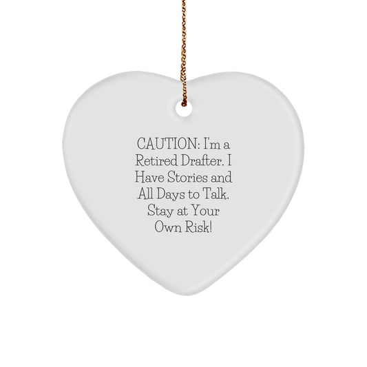 Funny Drafter Christmas Unique Gifts from Friends - Heart Ornament for Men, Women, Drafter Coworkers, Family - Image 1