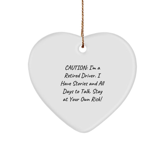 Funny Driver Heart Ornament Gifts from Friends to Retired Drivers, Unique Christmas Unique Gifts for Driver, Driver Heart Shaped Decorations - Image 1