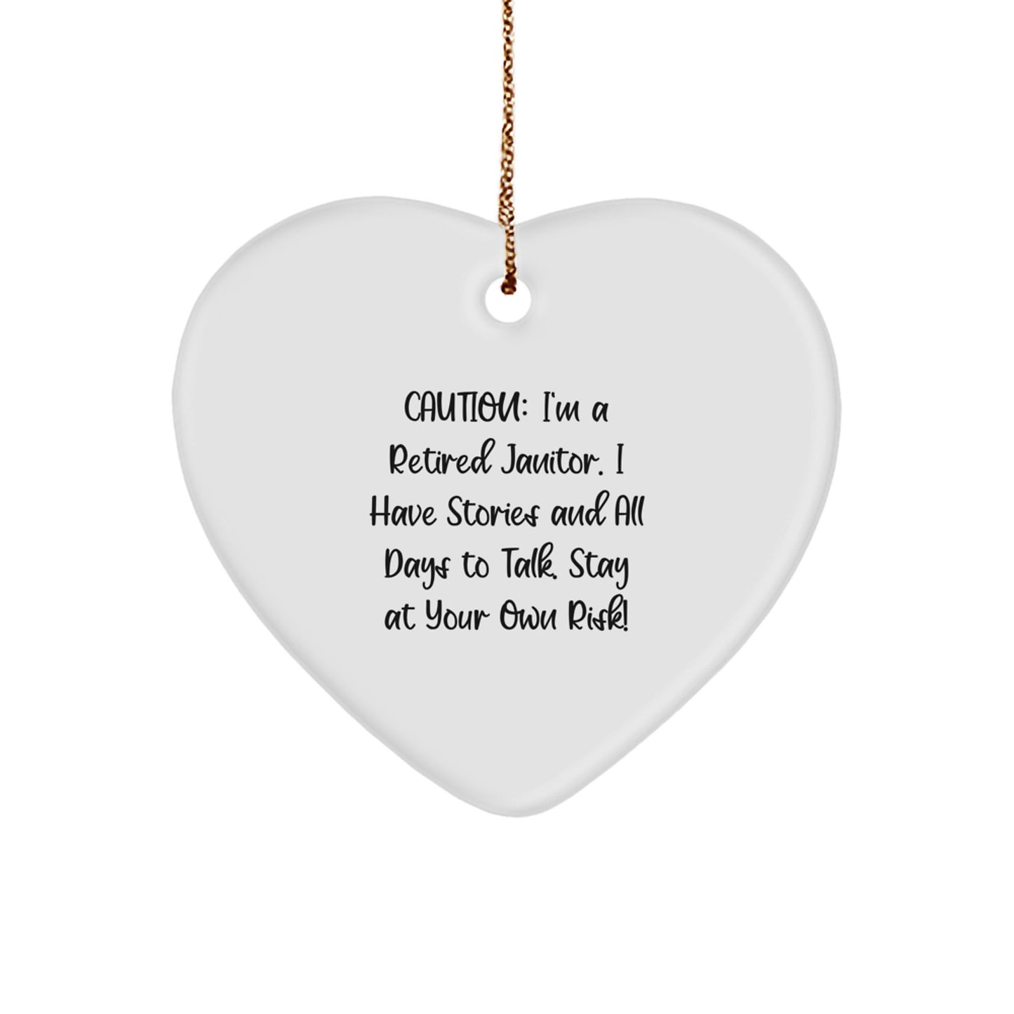 Funny Janitor Heart Ornament, Gifts from Friends or Family to Janitor, Unique Christmas Unique Gifts for Him - Image 1