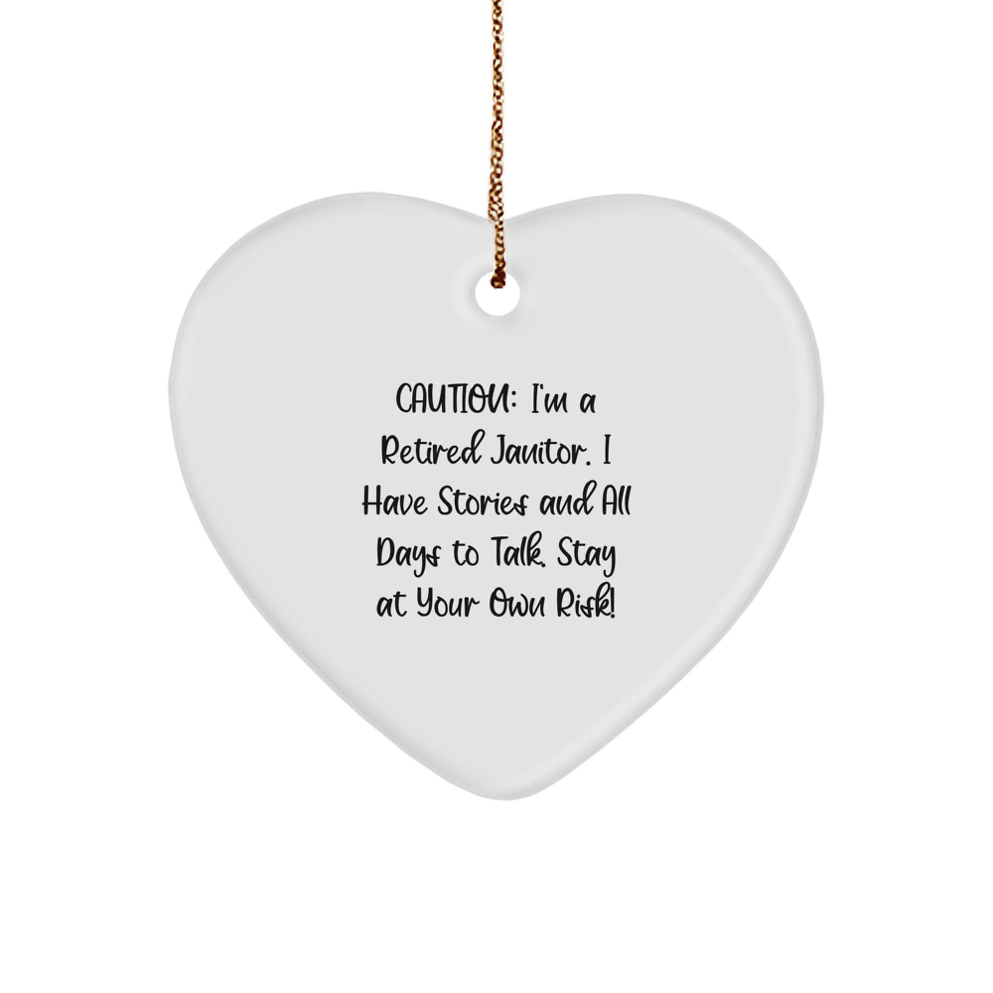 Funny Janitor Heart Ornament, Gifts from Friends or Family to Janitor, Unique Christmas Unique Gifts for Him - Image 1