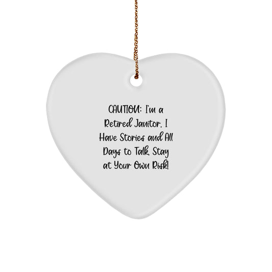 Funny Janitor Heart Ornament, Gifts from Friends or Family to Janitor, Unique Christmas Unique Gifts for Him - Image 1