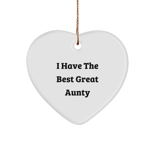 Funny Quotes Gifts from Aunts, Heart Ornament, Great Aunty Love, Christmas Unique Gifts for Aunts, Heartfelt Aunty Gifts - Image 1