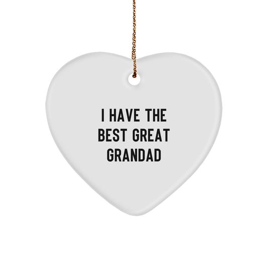 Funny Grandad Heart Ornament Gifts from Family Members to Grandad, Unique Christmas Unique Gifts for Grandad Men, Heart Shaped Grandad Ornament - Image 1