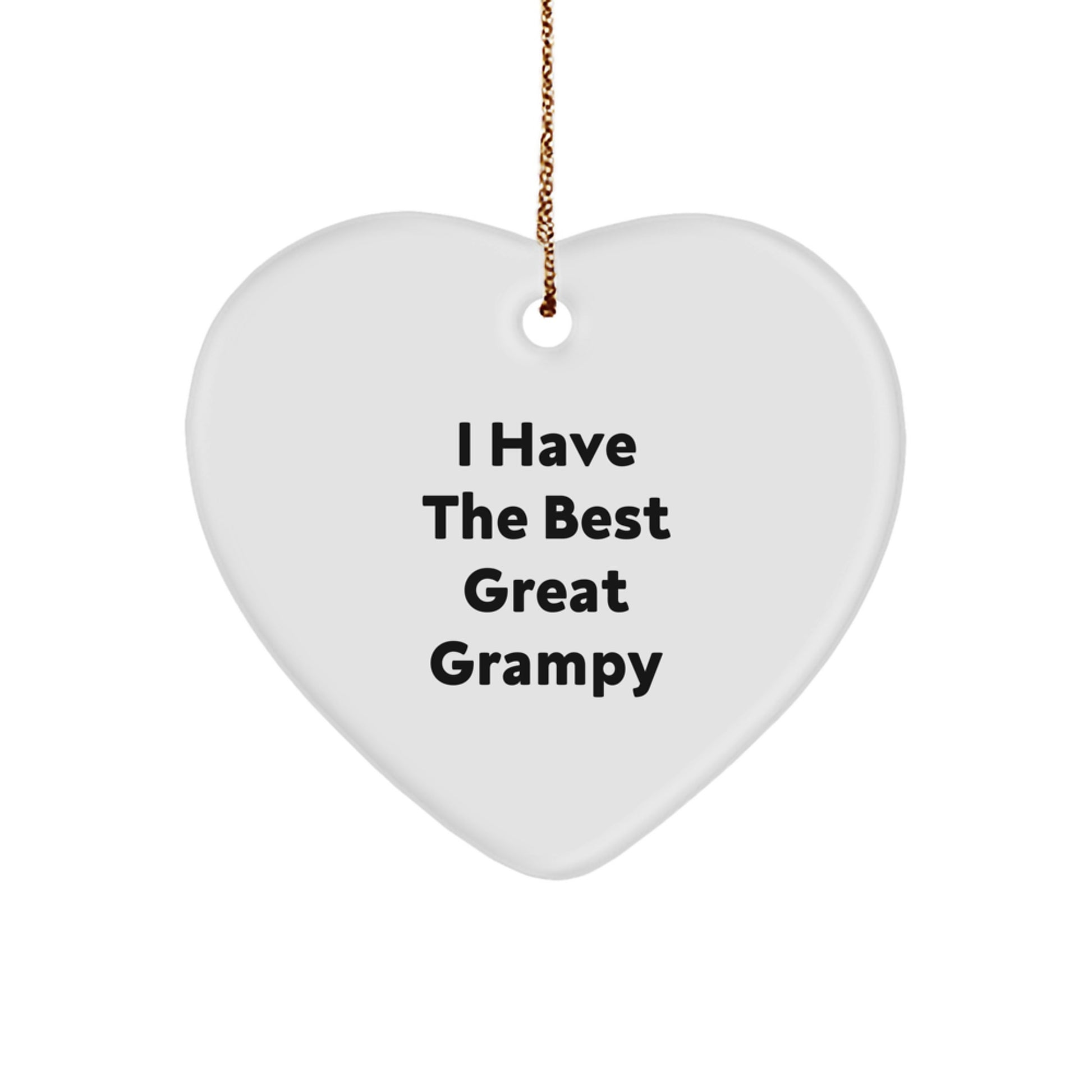 Funny Grampy Heart Ornament Gifts from Family for Men - White Heart Shaped - Image 1