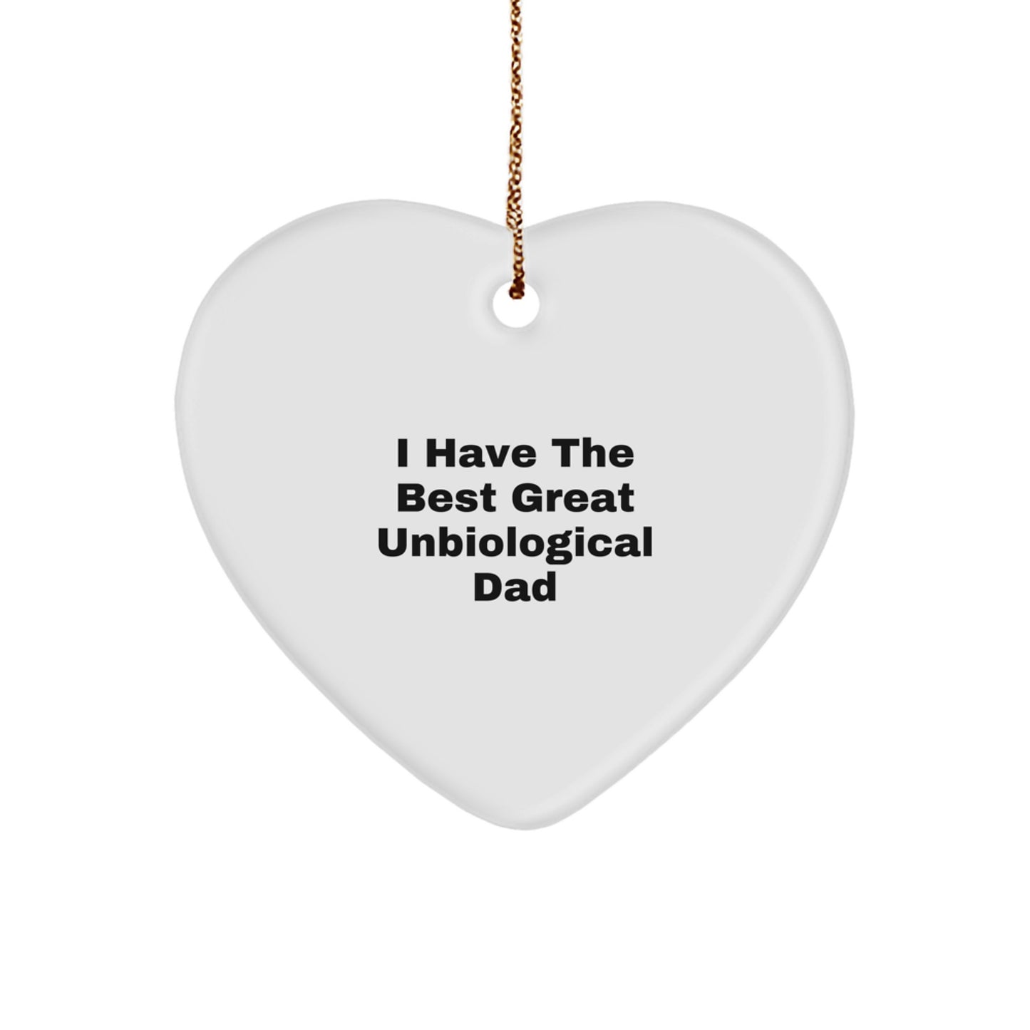 Unbiological Dad Keepsake Heart Christmas Ornament for Him Gift - Image 1