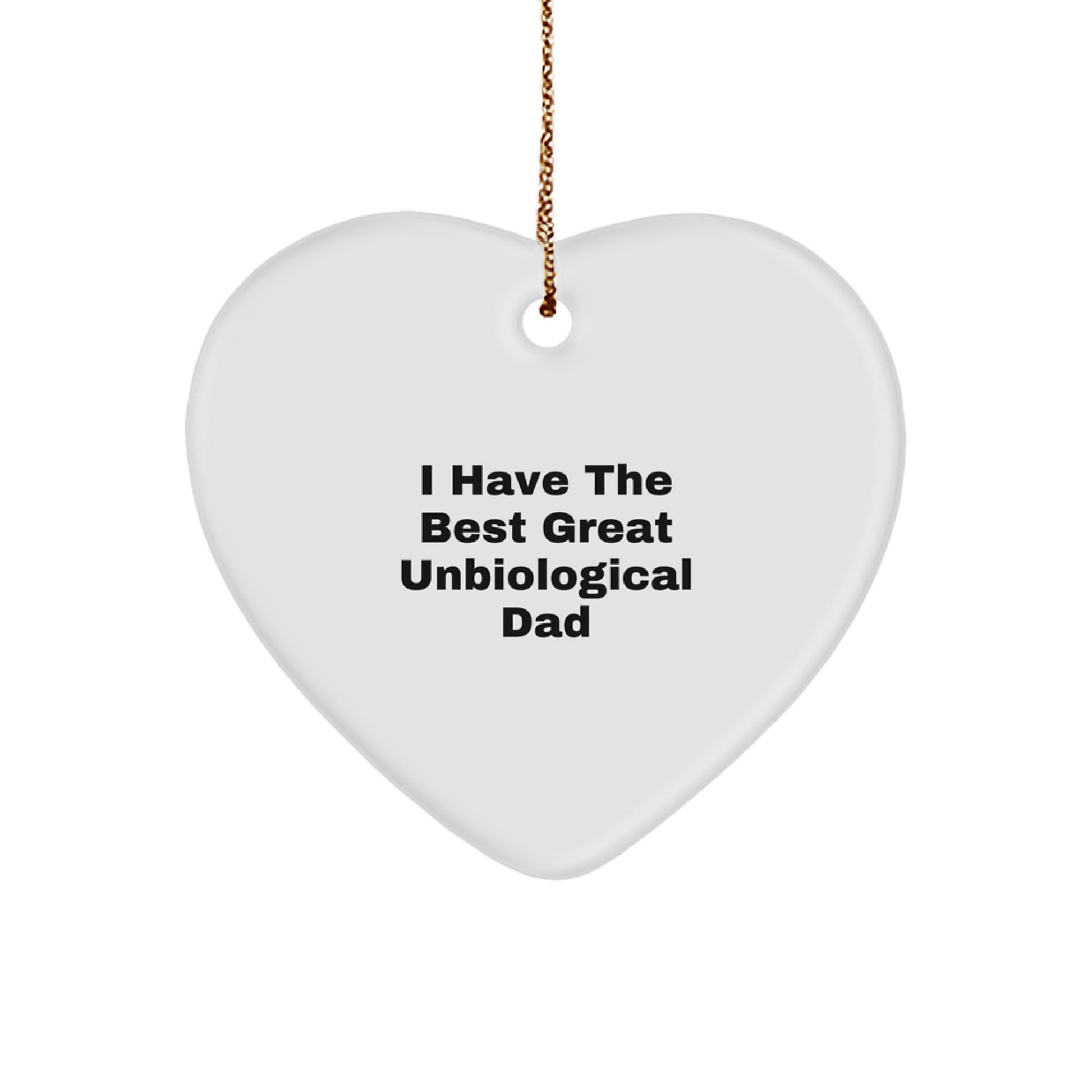 Unbiological Dad Keepsake Heart Christmas Ornament for Him Gift - Image 1