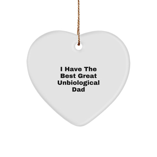 Unbiological Dad Keepsake Heart Christmas Ornament for Him Gift - Image 1