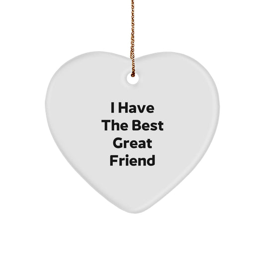 Friend Keepsake Christmas Ornament for Him Gift Heart Shaped Bright - Image 1