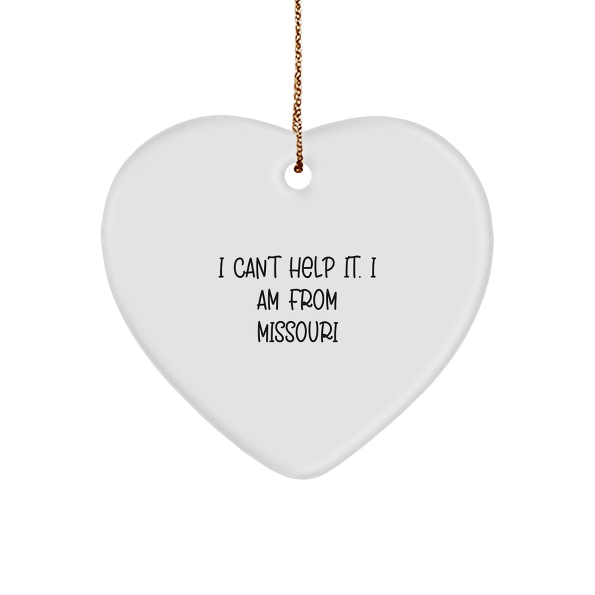 Missouri Heart Christmas Ornament for Coworkers Gift – I Can't Help It - Image 1