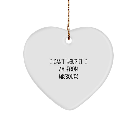 Missouri Heart Christmas Ornament for Coworkers Gift – I Can't Help It - Image 1