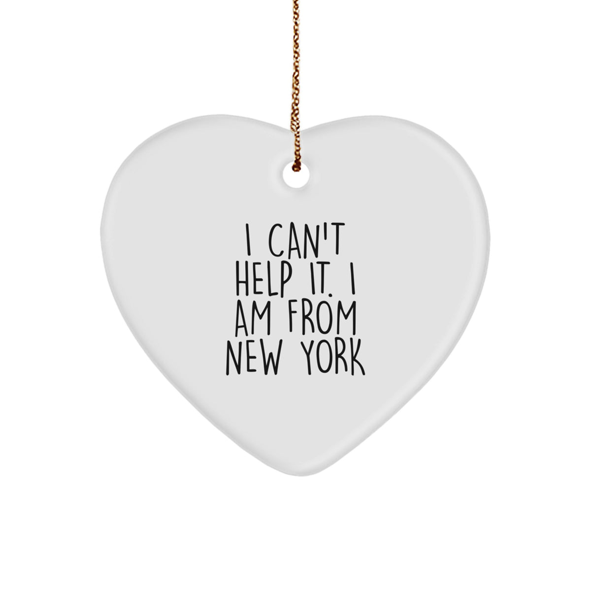 Sassy New York Christmas Ornament for Friends Gift Novelty Heart - Image 1
