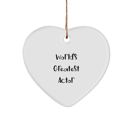 Actor Keepsake Christmas Ornament for Him Gift – Heart of Stars in White - Image 1