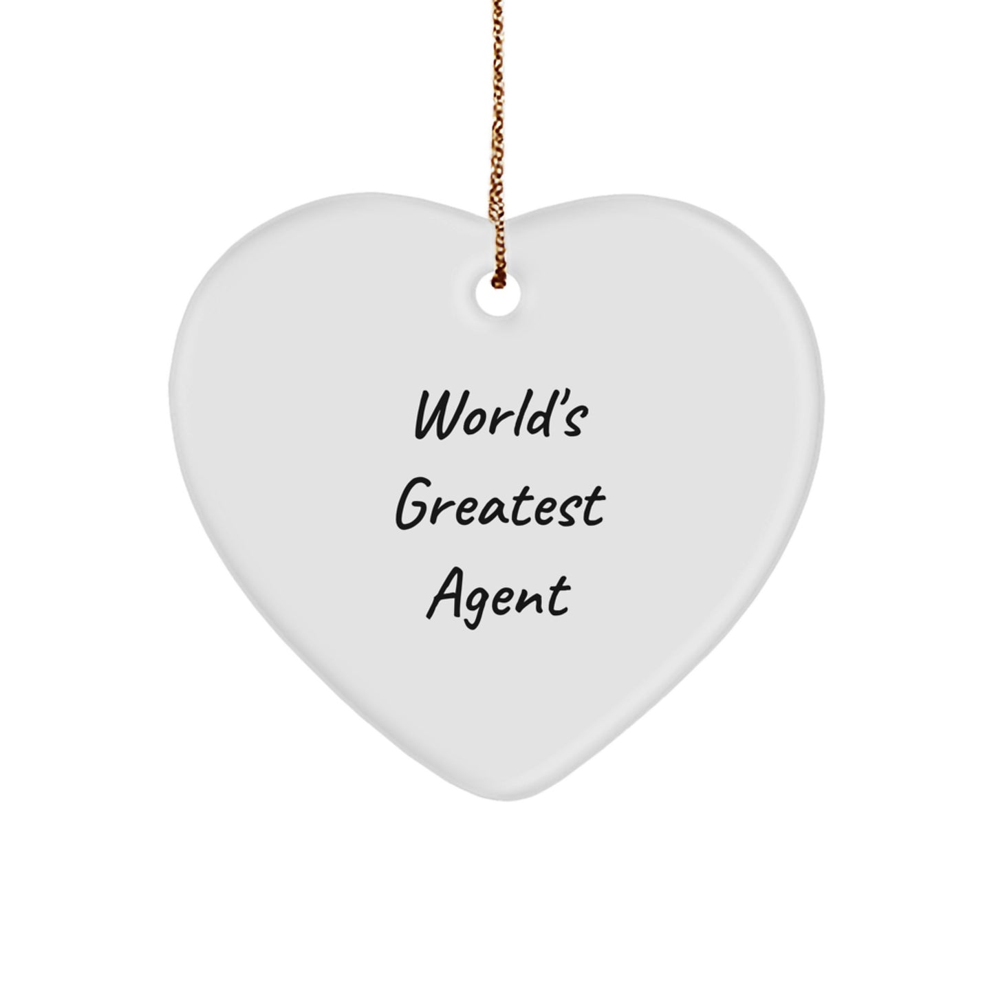 Gifts from Family, Agent Heart Ornament Funny Quote, Christmas Unique Gifts for Agent - Image 1