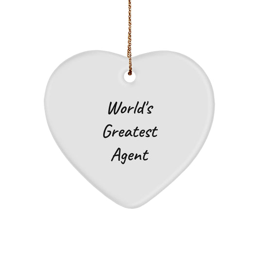 Gifts from Family, Agent Heart Ornament Funny Quote, Christmas Unique Gifts for Agent - Image 1