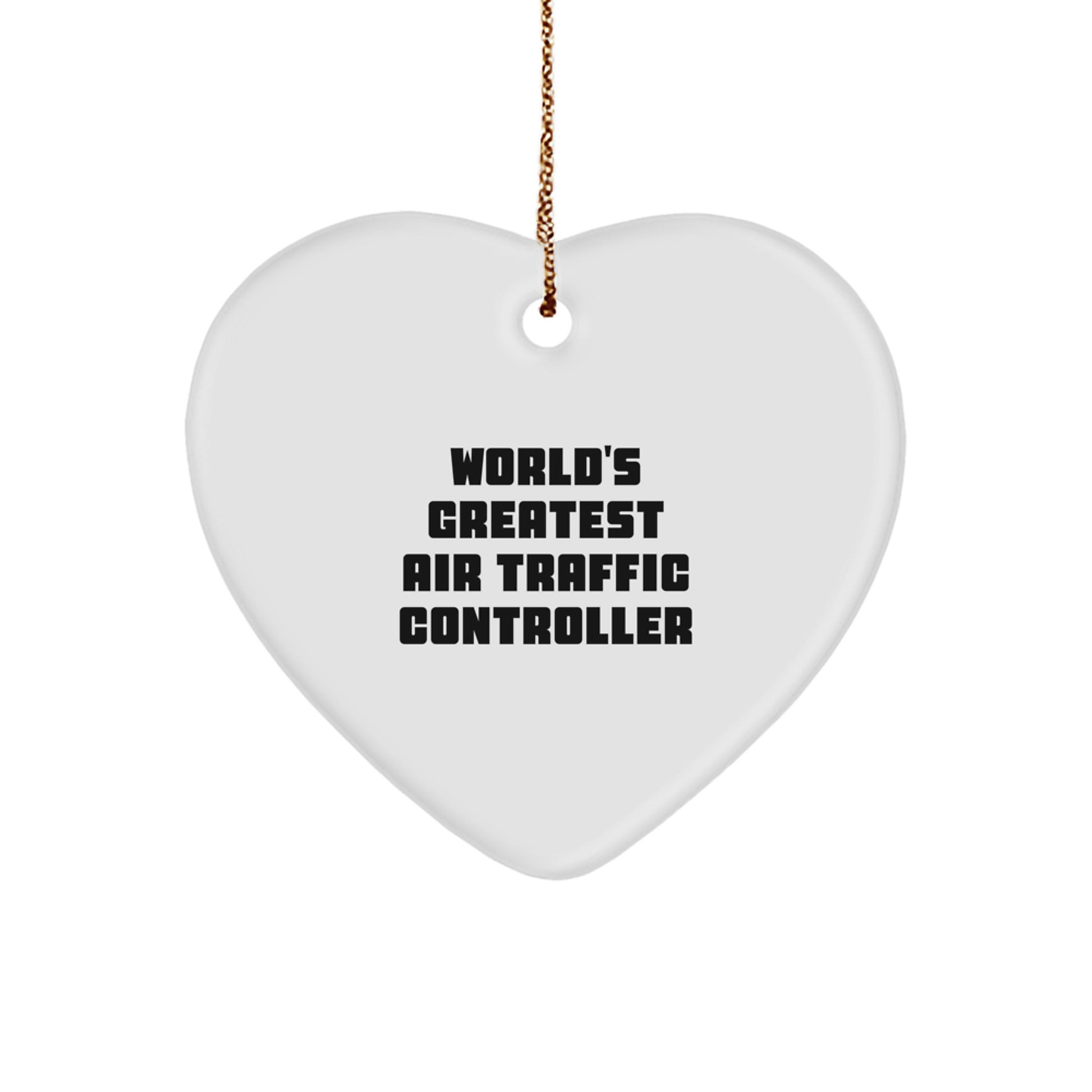 Funny Air Traffic Controller Gifts from Men World's Greatest Heart Ornament Christmas Unique Presents for Air Traffic Controller Friends Family - Image 1