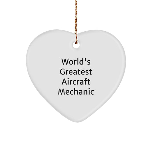 Favorite Aircraft Mechanic Heart Ornament for Kids Christmas Gift - Image 1
