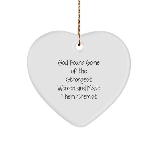 Cheerful Chemist Heart Ornament for Friends Novelty Christmas Unique Gift - Image 1