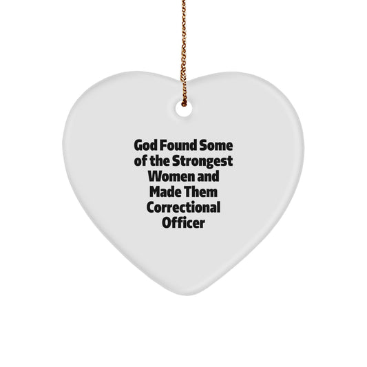 Funny Correctional Officer Christmas Unique Gifts from Friends for Correctional Officer Heart Ornament - Image 1