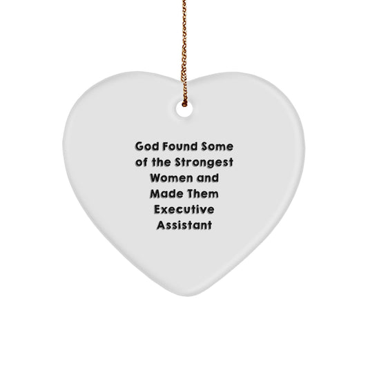 Funny Executive Assistant Heart Ornament Gifts from Men for Women, Executive Assistant Unique Christmas Unique Gifts, Heart Shaped Office Decoration - Image 1