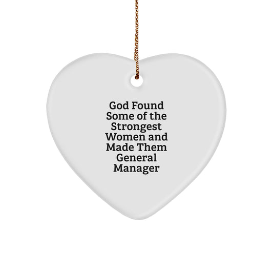 Funny General Manager Gifts from Friends for General Manager Women, Heart Ornament, Christmas Unique Gifts for Women General Manager Friends - Image 1