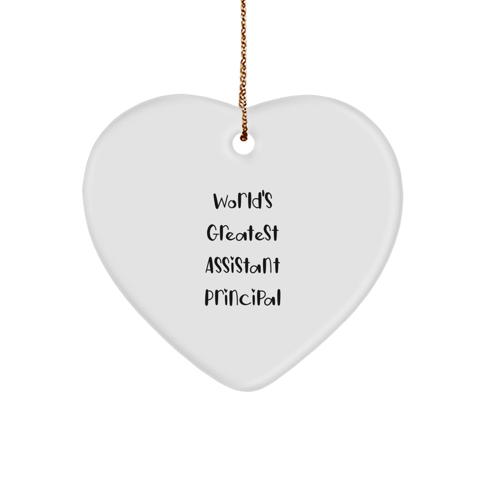 Funny Assistant Principal Gifts, Heart Ornament for World's Greatest Assistant Principal, Christmas Unique Gifts from Friends to Family - Image 1