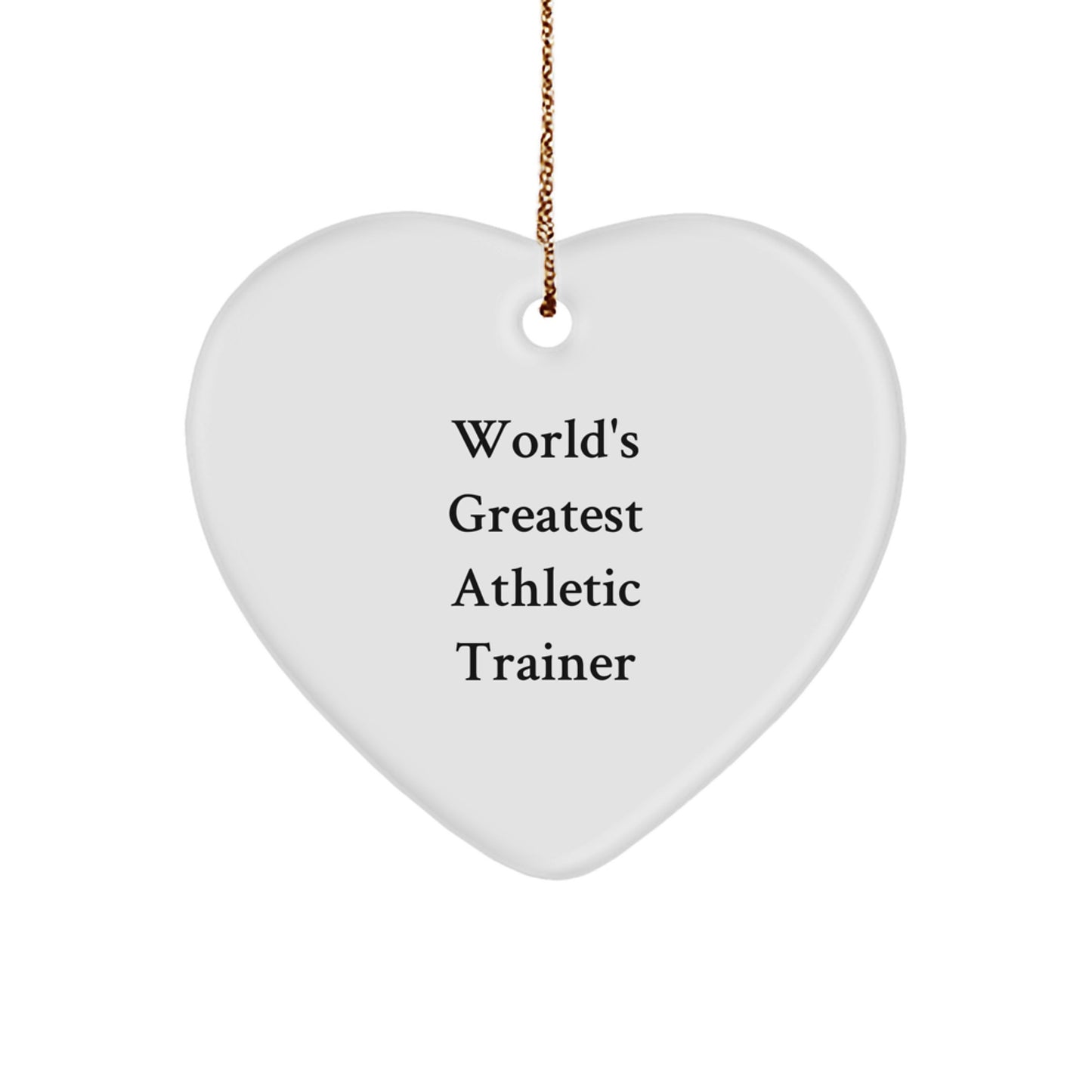 Funny Athletic Trainer Heart Ornament Gifts for Men, Women, Friends from Family, 'World's Greatest' Title Christmas Unique Gifts - Image 1
