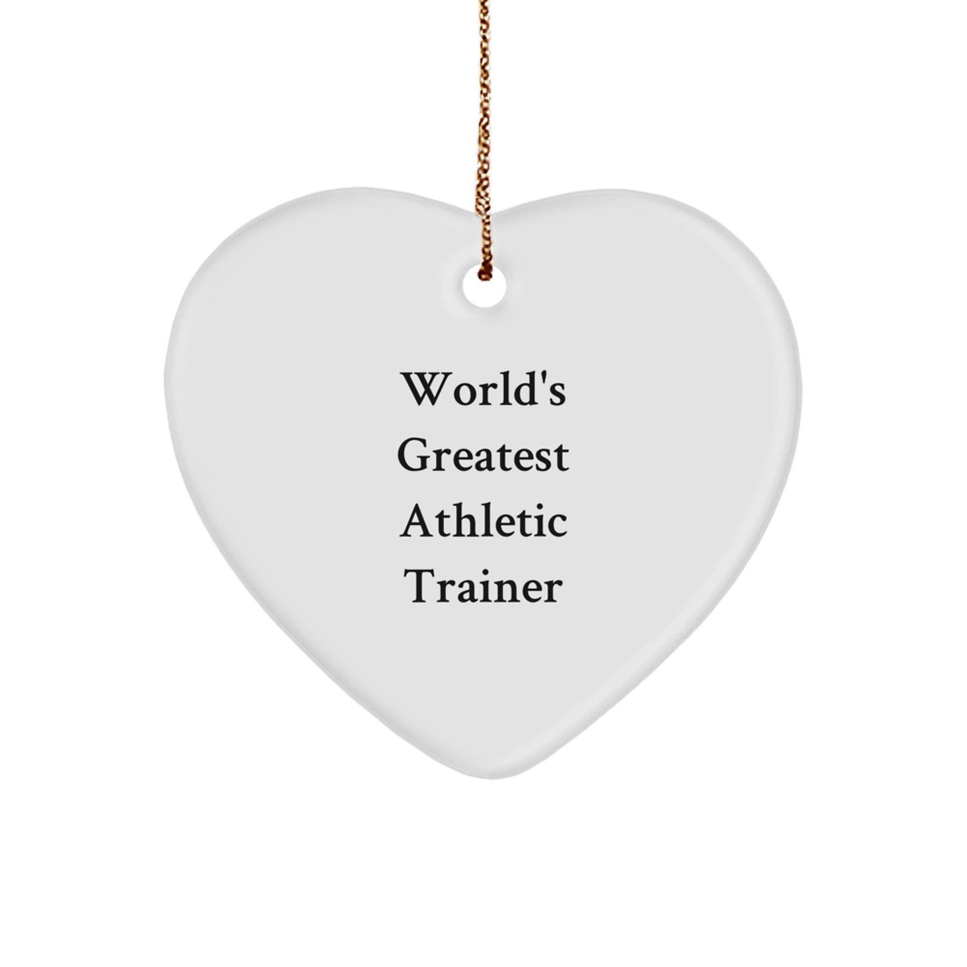 Funny Athletic Trainer Heart Ornament Gifts for Men, Women, Friends from Family, 'World's Greatest' Title Christmas Unique Gifts - Image 1