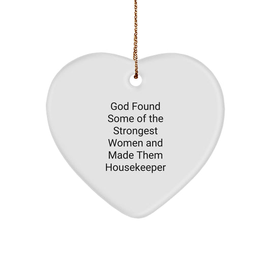 Funny Heart Ornament Gifts from Men to Housekeeper Women Coworkers with Inspirational Quote Christmas Unique Gifts - Image 1