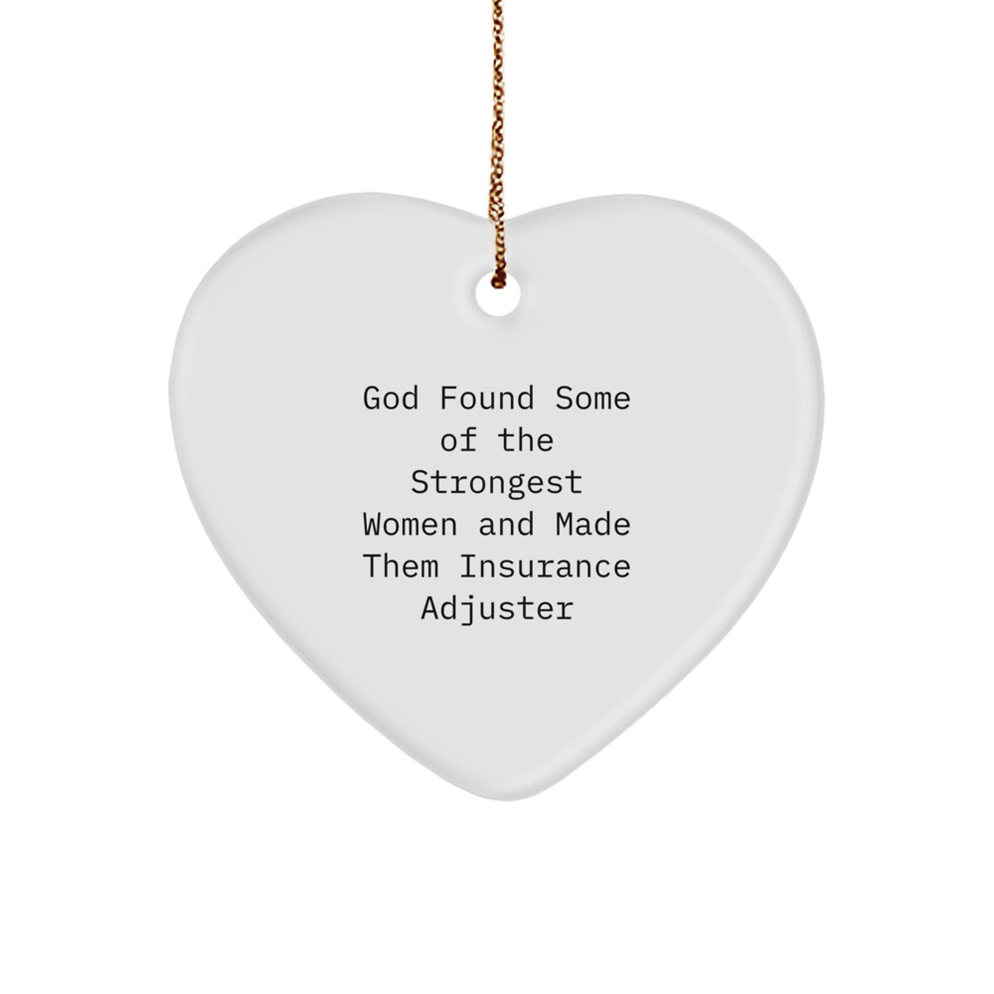 Funny Insurance Adjuster Gifts, Heart Ornaments for Insurance Adjuster Women, Gifts from Women for Christmas Unique Gifts - Image 1