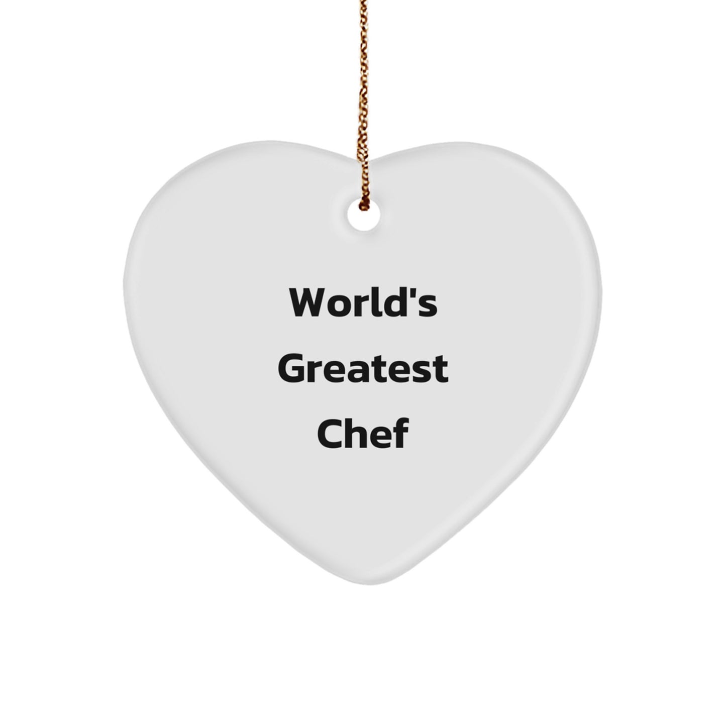Funny 'World's Greatest Chef' Heart Ornament Gifts from Family for Chef Friends Christmas Unique - Image 1