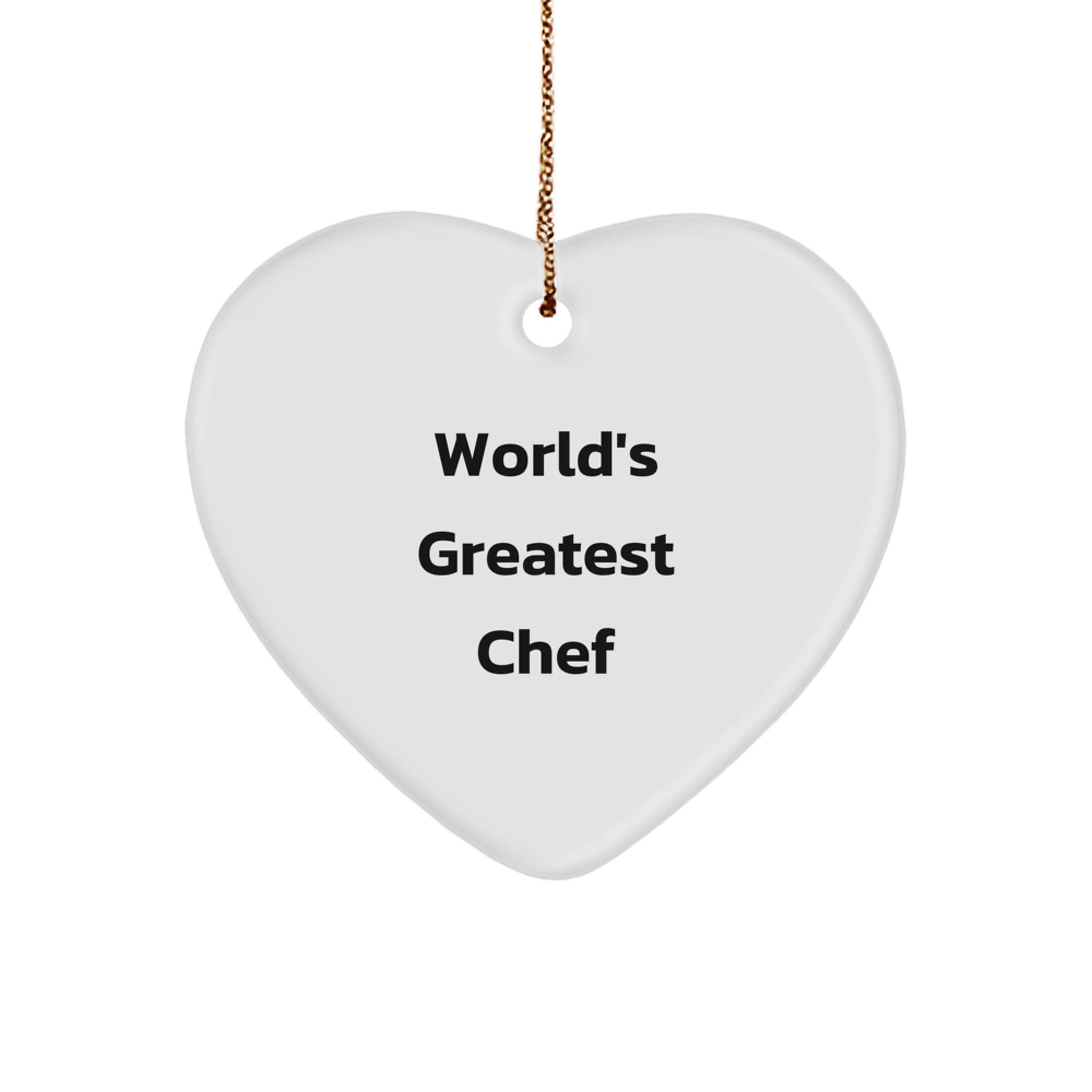 Funny 'World's Greatest Chef' Heart Ornament Gifts from Family for Chef Friends Christmas Unique - Image 1