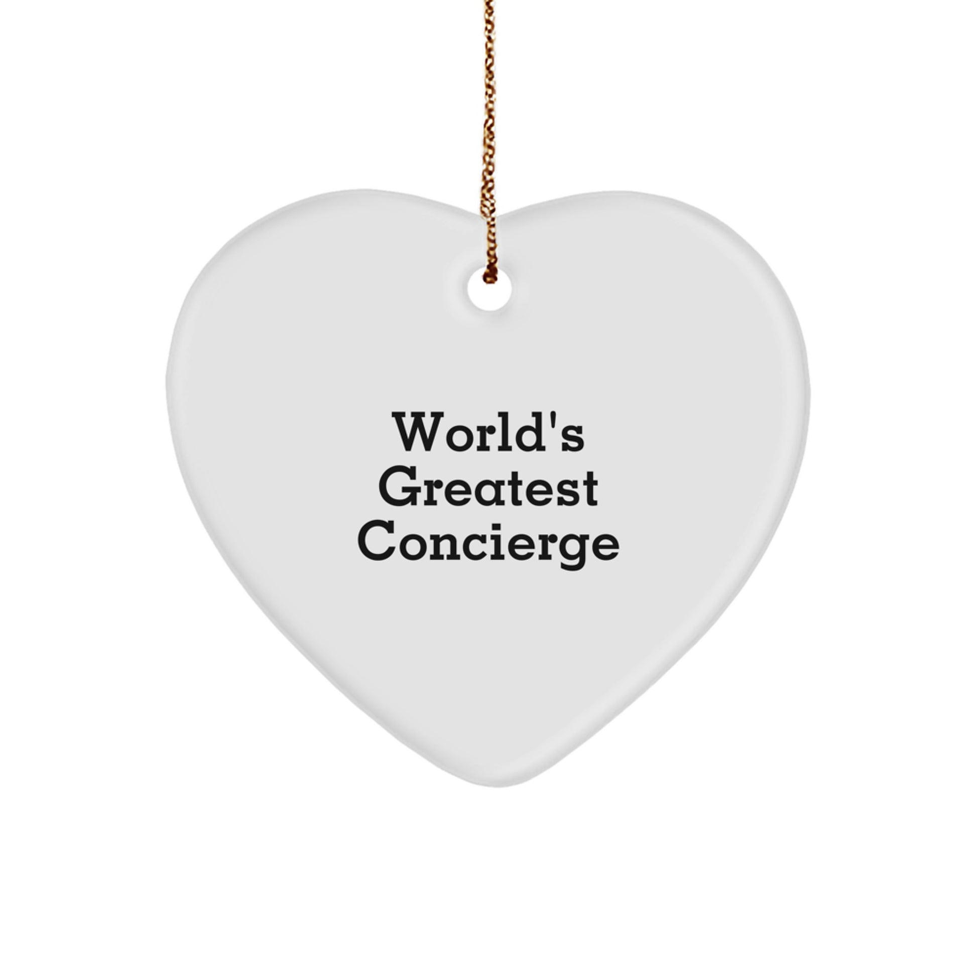 Funny World's Greatest Concierge Gifts from Men to Friends, Christmas Unique Gifts for Concierge Heart Ornament - Image 1