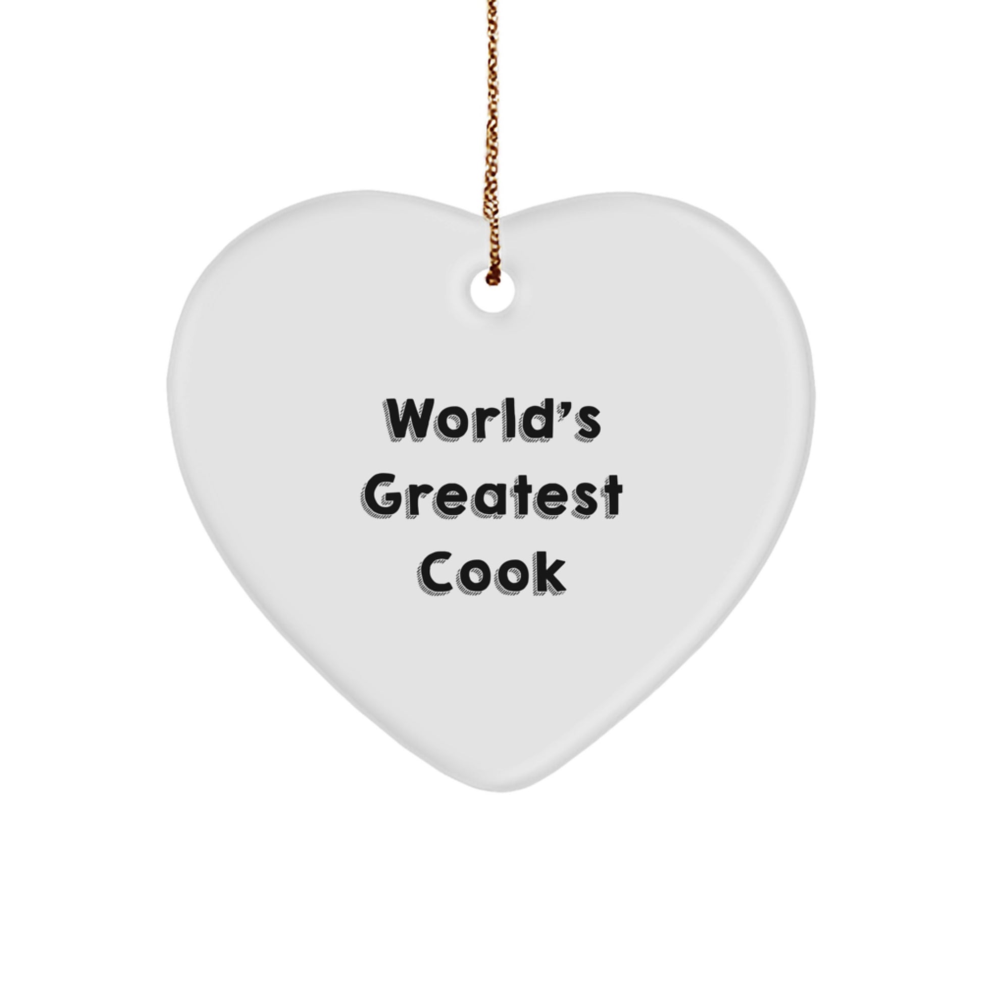 Funny Heart Ornament for World's Greatest Cook Gifts from Men, Women, Friends, or Family to Cook, Men, Women, Friends, or Family - Christmas Unique Gifts - Image 1