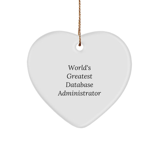 Funny Database Administrator Gifts from Family to World's Greatest DBA Heart Ornament Christmas Unique - Image 1