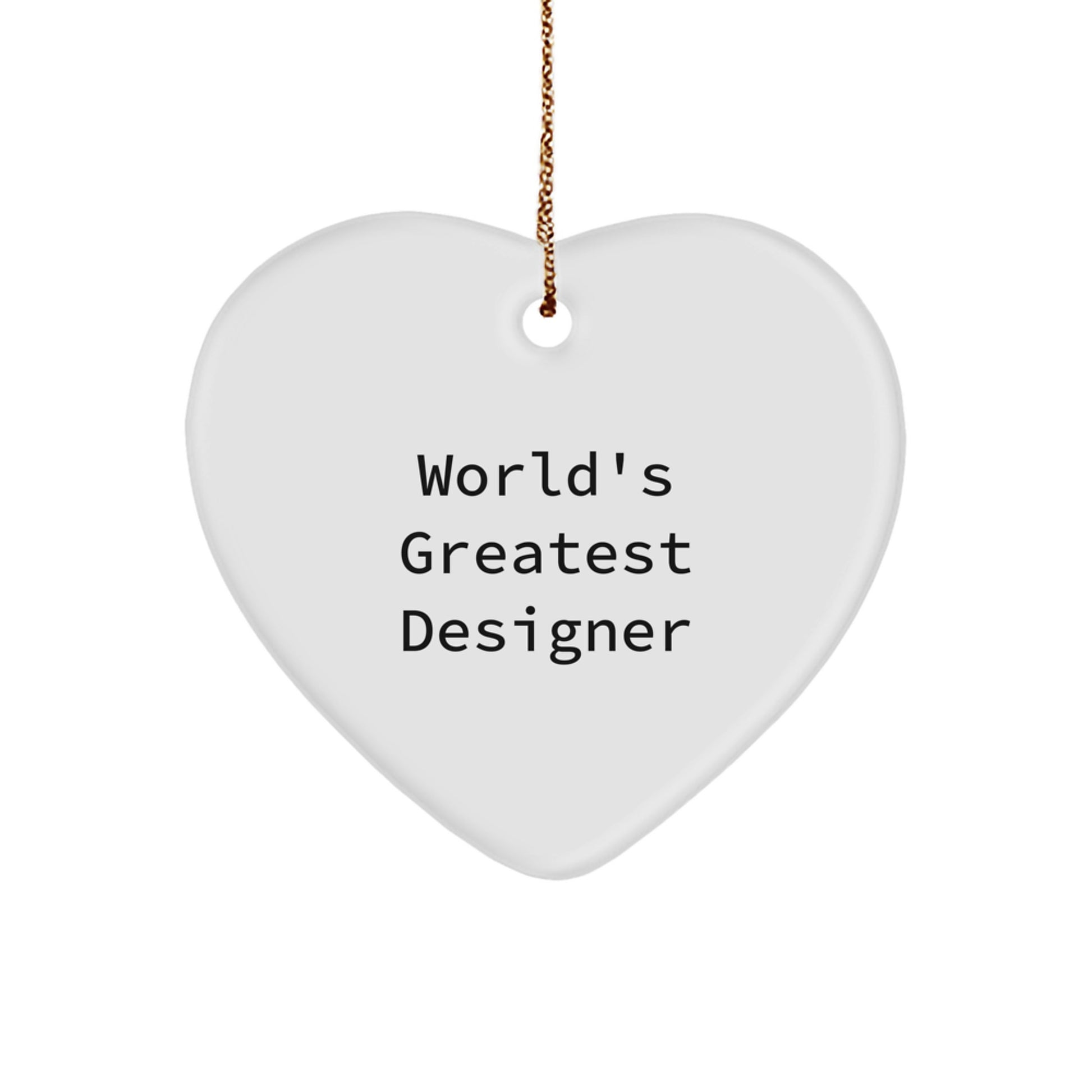 Novelty Christmas Ornament Gift for Friends World's Greatest Designer - Image 1