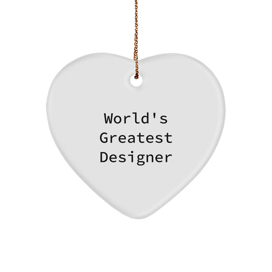 Novelty Christmas Ornament Gift for Friends World's Greatest Designer - Image 1