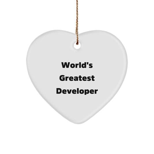 Developer Heart Ornament Novelty Christmas Gift for Friends - Image 1