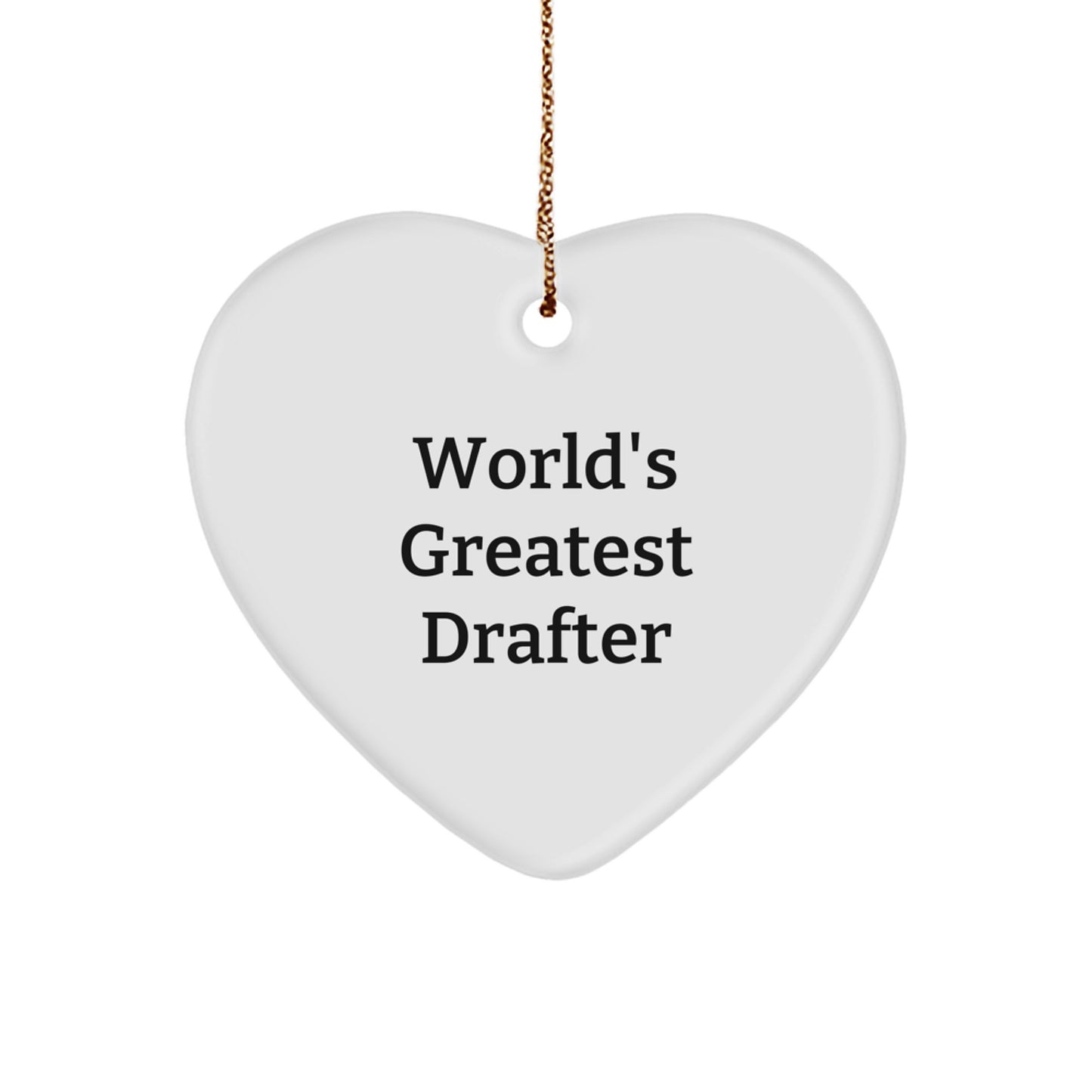 Christmas Gift for Her World's Greatest Drafter Heart Ornament Present - Image 1