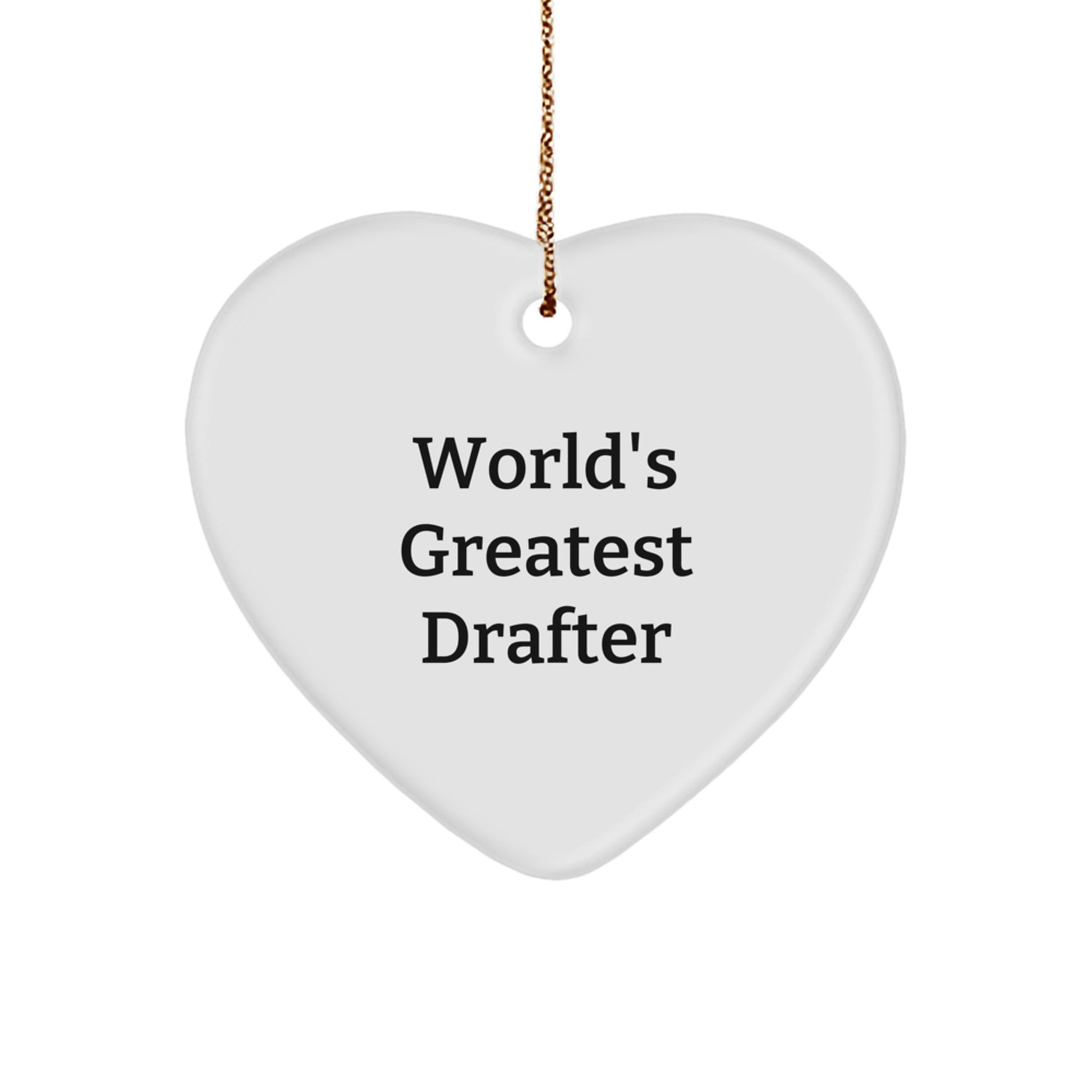 Christmas Gift for Her World's Greatest Drafter Heart Ornament Present - Image 1
