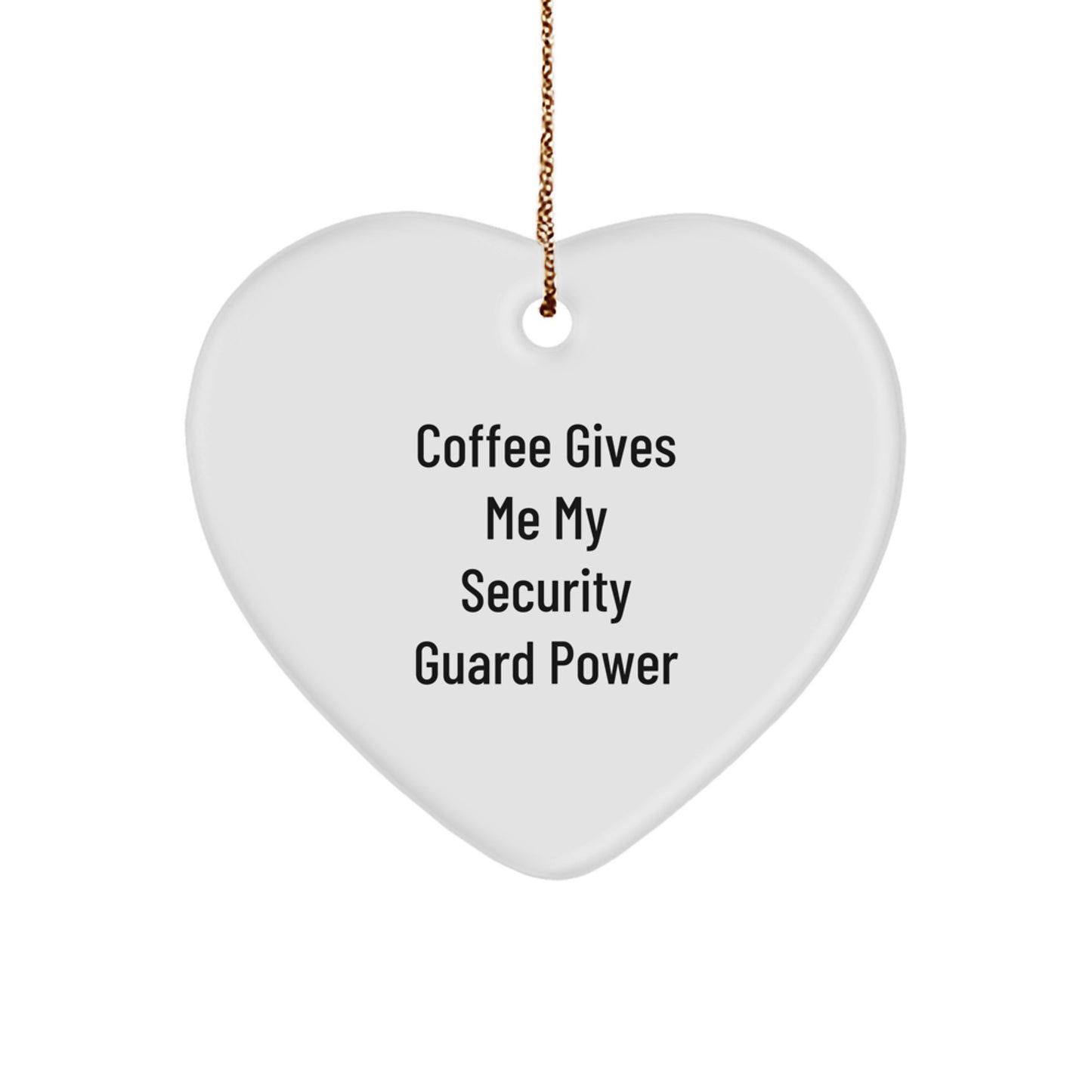 Funny Security Guard Gifts from Family, Heart Ornament for Security Guard Coffee Lover, Unique Christmas Unique Gifts for Men - Image 1