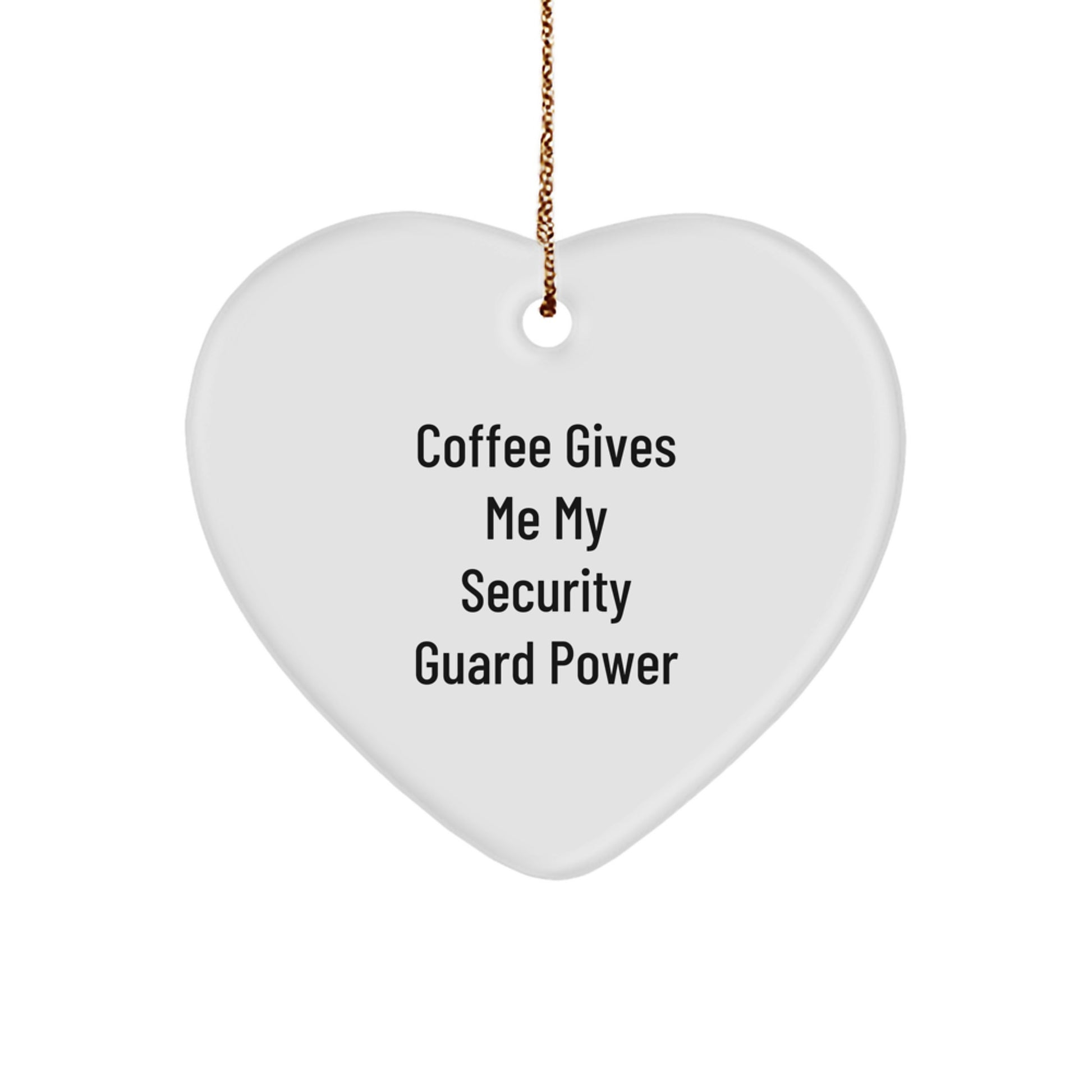 Funny Security Guard Gifts from Family, Heart Ornament for Security Guard Coffee Lover, Unique Christmas Unique Gifts for Men - Image 1