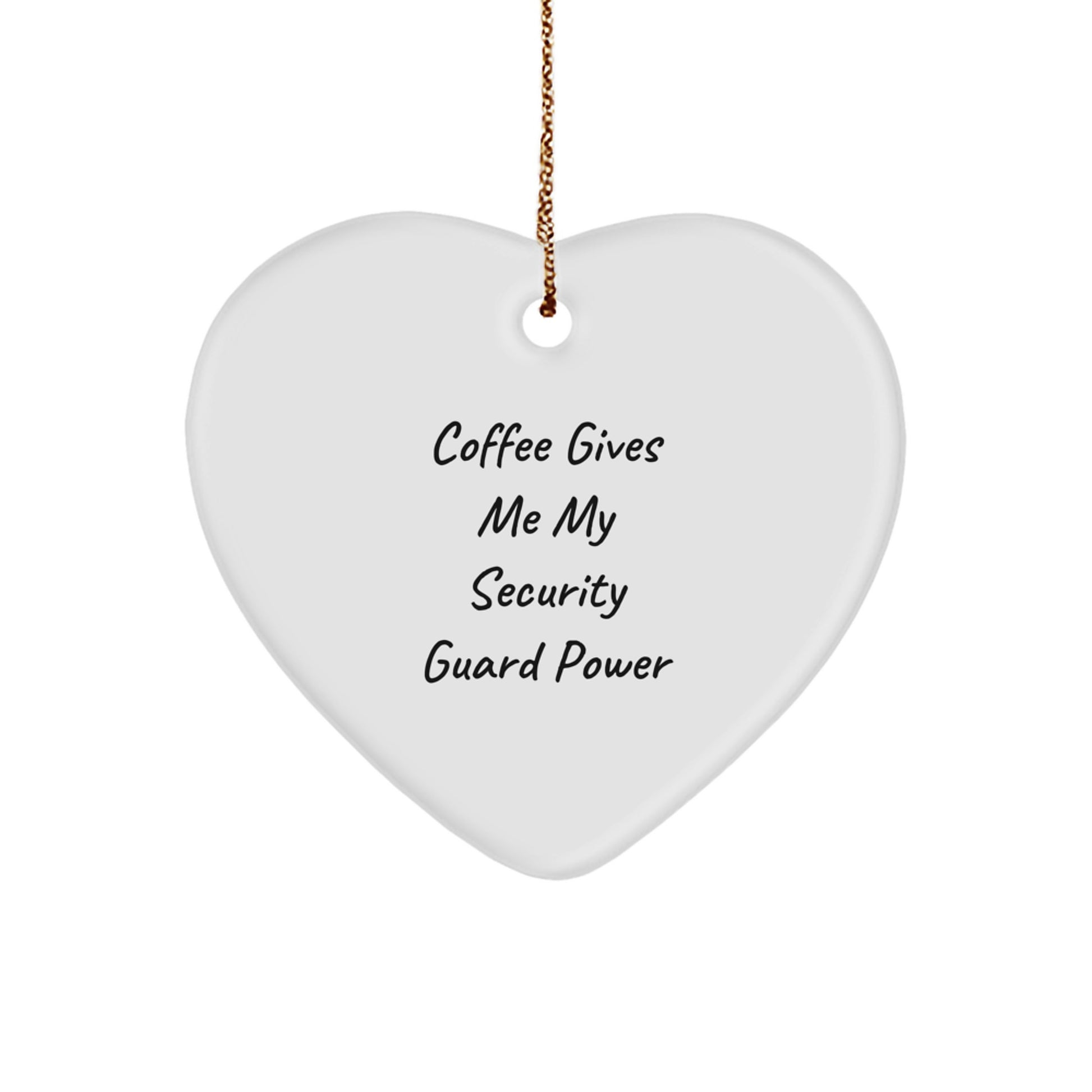 Funny Security Guard Heart Ornament Gifts from Friends, Christmas Unique Security Guard Gifts for Men, Coffee Powers My Security Guard Heart - Image 1