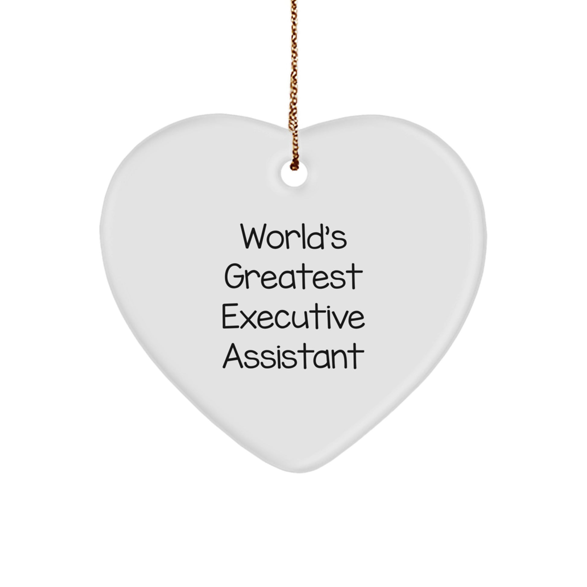 Funny Executive Assistant Heart Ornament Gifts for Friends, Gifts from Men, 'World's Greatest' Inspirational Christmas Unique Gifts - Image 1