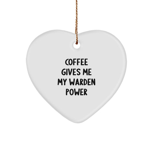 Funny Warden Heart Ornament Gifts from Men to Warden for Christmas Unique - Image 1