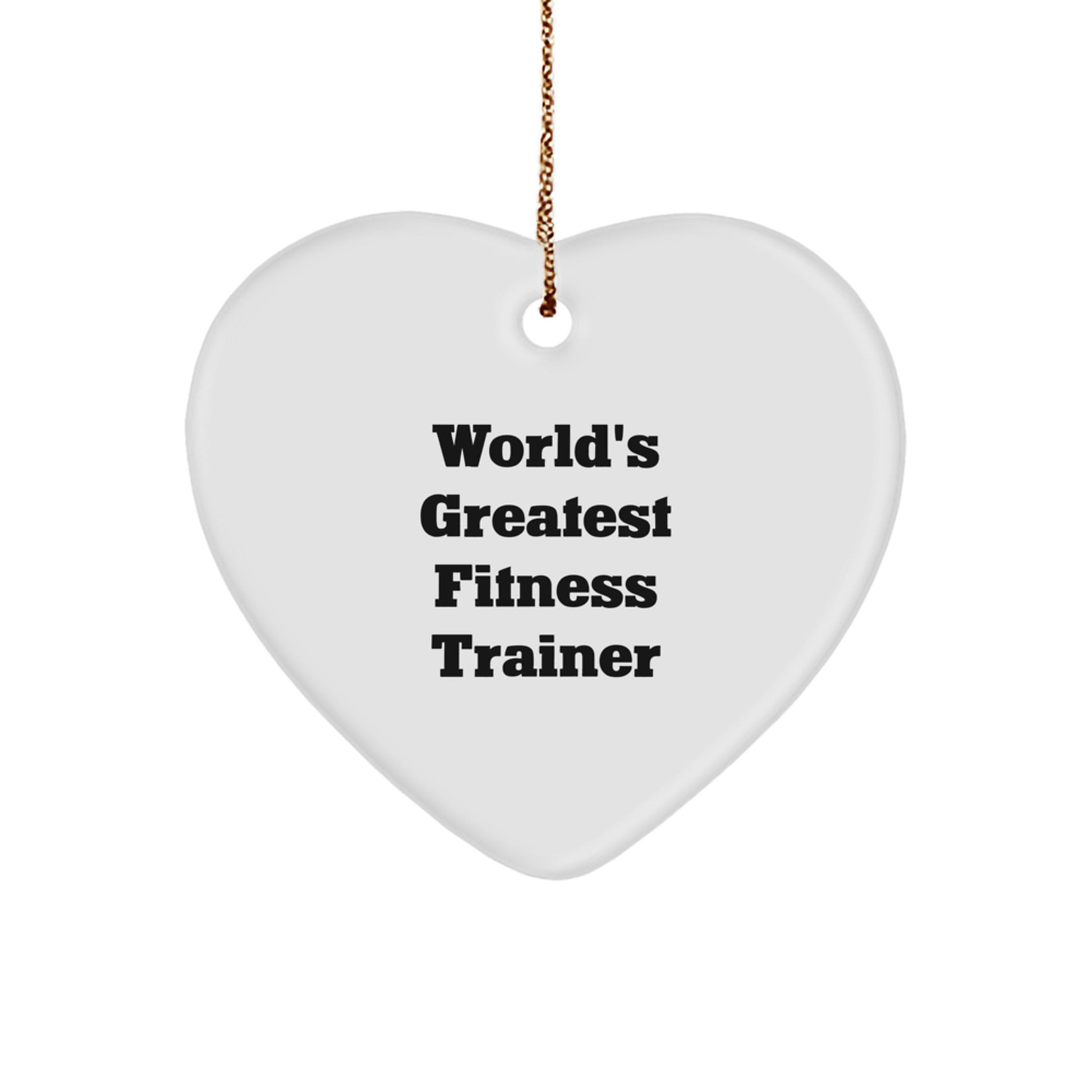 Christmas Gift for Her World's Greatest Fitness Trainer Heart Ornament - Image 1